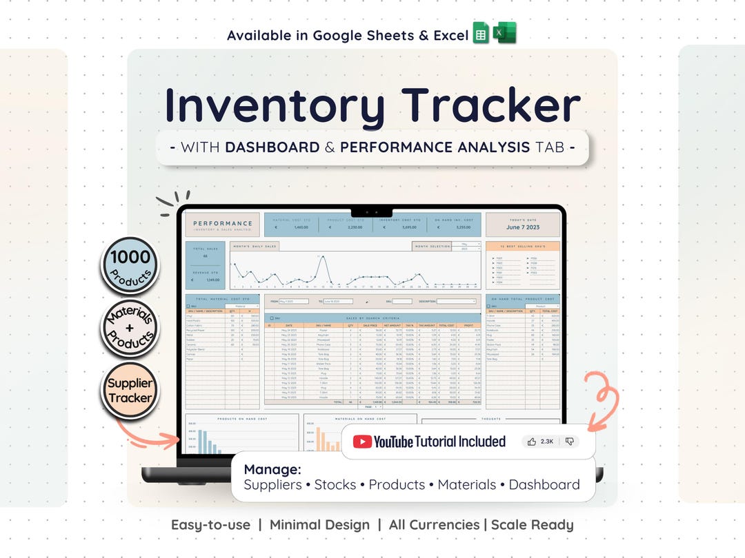 Small Business Inventory Management Tracker Google Sheets Excel Product ...