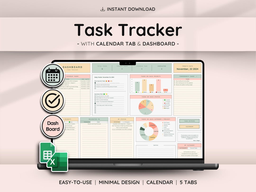 To Do List Task Tracker Google Sheets Daily Weekly Monthly Planner ...