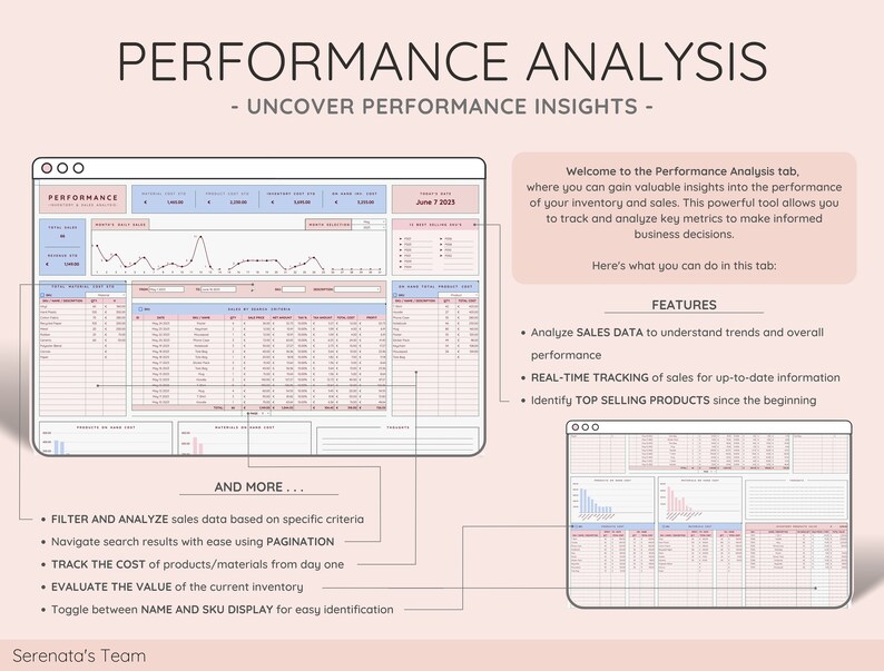 Inventory Tracker Spreadsheet Google Sheets Excel Stock Management Template Product Materials Small Business Warehouse Organizer image 4