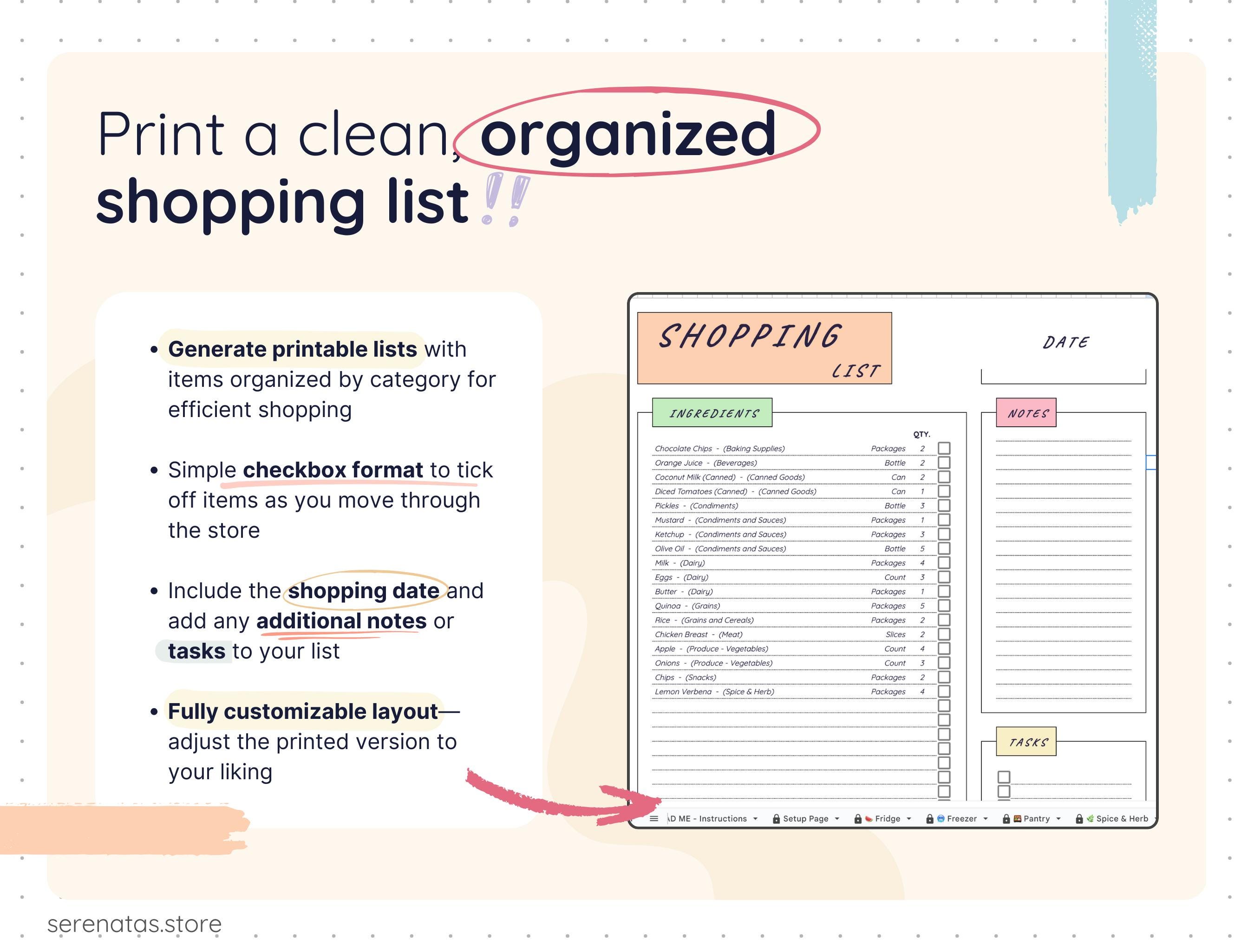 Pantry Tracker Google Sheets - Inventory Manager Grocery List ...