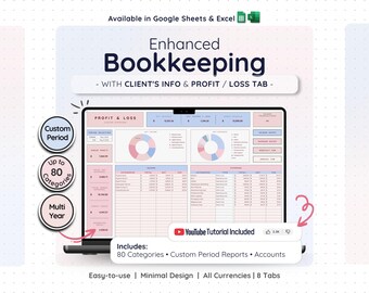 Small Business Accounting Spreadsheet Google Sheets Excel Bookkeeping Profit Revenue Tracker Expense Income Tax Financial Dashboard