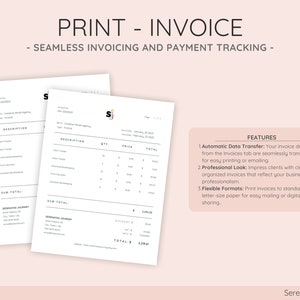 Automate invoice generation effortlessly with fully customizable templates that include your business details, product listings, and professional branding in the Print-Invoice Generator tab.
