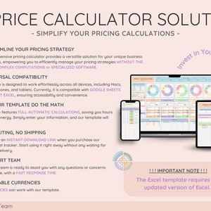 Streamlined pricing strategy for business success. Universal compatibility, instant calculations, and dedicated support make this the ultimate pricing calculator solution, designed to meet all your pricing management needs.