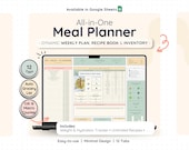 Meal Prep Planner Google Sheets Weekly Menu Template Grocery List Spreadsheet Calorie Counter Family Meal Planning Digital Food Organizer