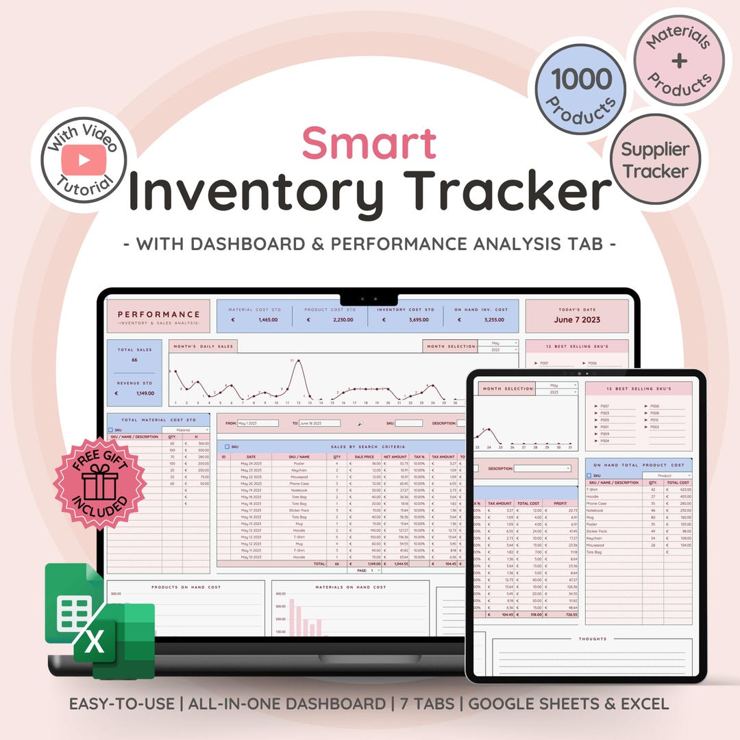 Product & Materials Inventory Template for Tracking and Management ...