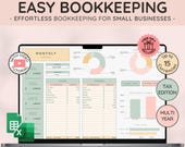 Small Business Bookkeeping Template | Excel Bookkeeping Business Spreadsheet | Tax Planner | Sales & Revenue Tracker