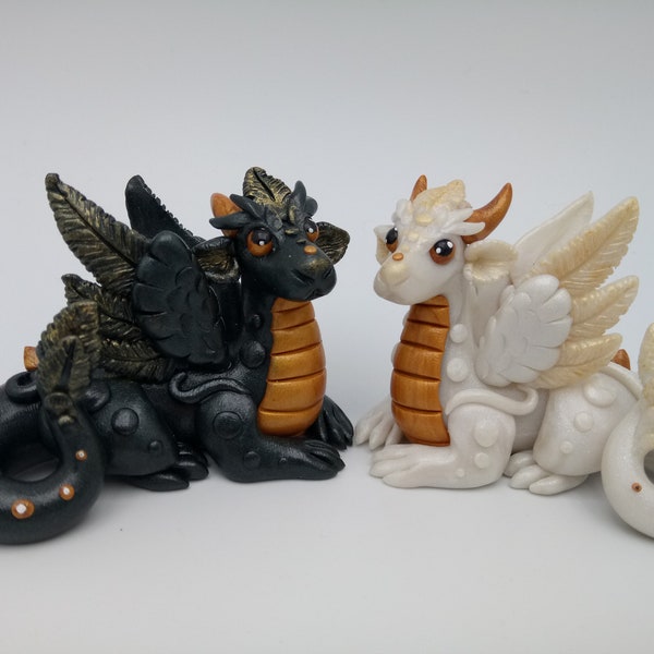 Dragon "Ange" : figurine en pâte polymère