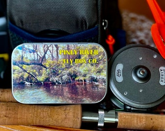 NEW The Dogwood: Hand-Labeled Retro-Style Fly Box by Piney River Fly Box Co. - Unique Fishing Storage