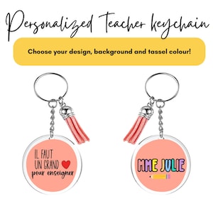 Personalized Teacher Keychain • Teacher Gift • Educator • Cute • Secretary • School