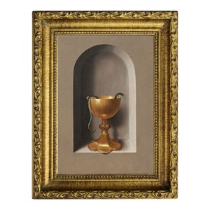 Chalice of St John Vintage Oil Painting Digital Download, Vintage Religious Painting, Still Life, Vintage Painting with Snake from 1470!!