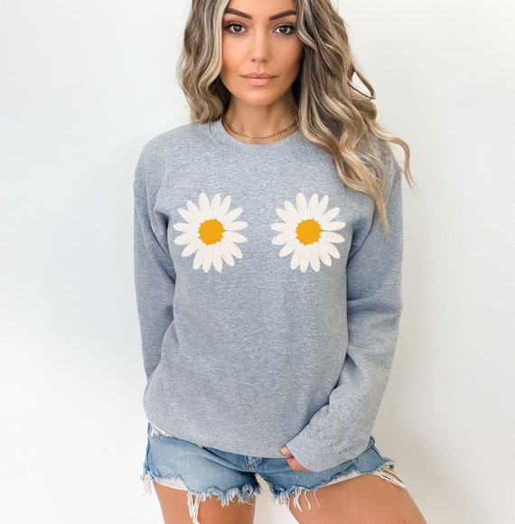 Daisy Sweatshirt, Daisy Boobs Shirt, Flower Boobs, Spring Sweater