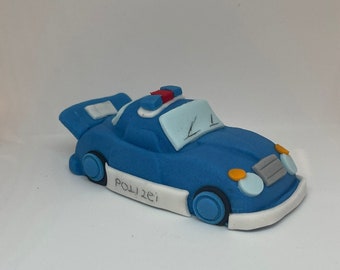 Police Car Fondant Figure, Children's Cake Decoration, Fondant Figure Police Car
