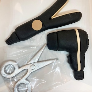 Hairdresser Fondant Set, Cake Decoration, Fondant Hairdresser Cake Decoration,