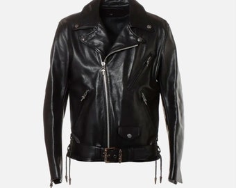 Men’s Biker JJ Dean Riders Jacket Black Leather