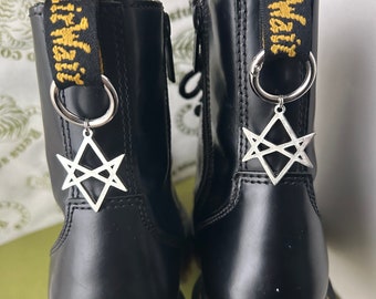 Bring me the horizon hexagram doc charms | BMTH Silver dr marten accessories.