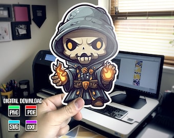 Chibi D&D Warlock SVG: Dungeons and Dragons Clip Art (Digital Download)