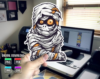 Halloween Mummy Clipart: Ancient Mummy Design (Digital Download)