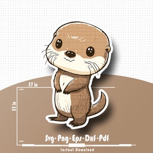 Kinderfigur Otter, Otter, digitaler Download, digitale Kunst, herunterladbare Kunst, PNG
