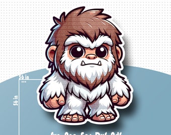 Kid-Friendly Yeti Clipart: Funny Bigfoot Sticker Design (SVG, PNG, PDF)