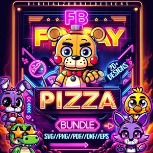 FNAF svg clipart bundle Freddy FaZebear  Security Breach character Pizzaplex