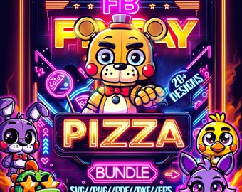 FNAF svg クリップアート バンドル Freddy FaZebear Security Breach キャラクター Pizzaplex