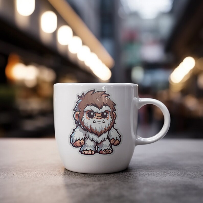 Kid-friendly Yeti Clipart: Funny Bigfoot Sticker Design (SVG, PNG, PDF ...