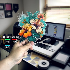 Hawaiian Hibiscus SVG: Tropical Flower Cut Files for Cricut