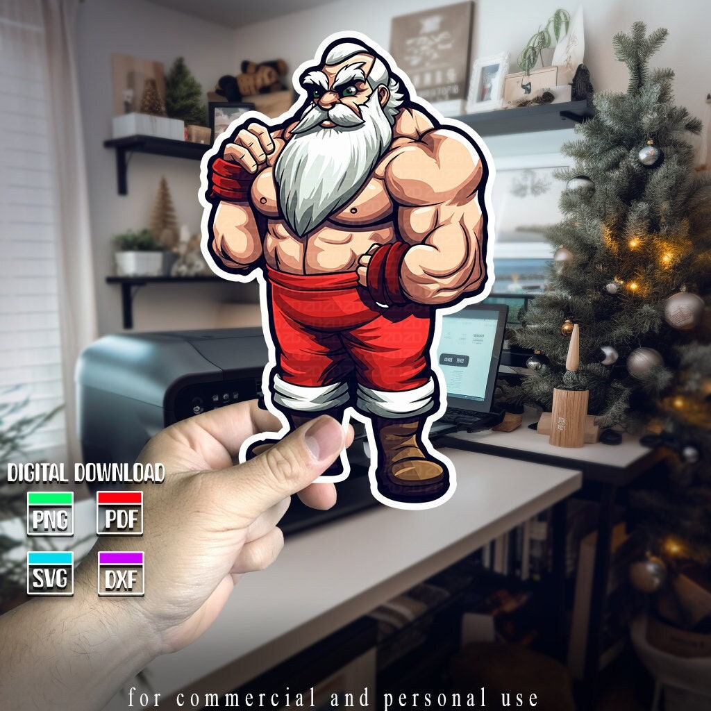 Buff Santa Claus SVG Clipart: Christmas Crossfit Cricut File (digital ...