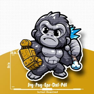 King Kong Chibi SVG: Kaiju Gorilla Clipart for Cricut & Silhouette
