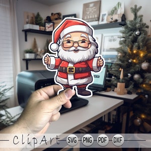 Vakantieseizoen Thumbs Up Santa SVG Clip Art - Positief Kerstontwerp, Kerst clipart, Kerst Png, Happy Holidays sticker