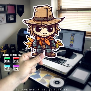Chibi Scarecrow Clip Art: Halloween Harvest Design (Digital Download)