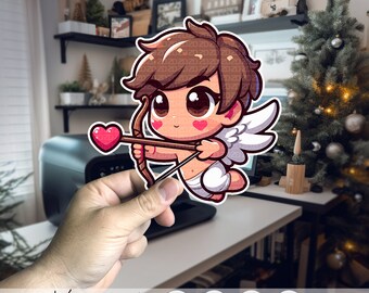 バレンタインデーのキューピッド SVG PNG ロマンチックなクリップアート DIY クラフト ラブ デコレーション 即時ダウンロード キューピッド シルエット Cricut & Silhouette