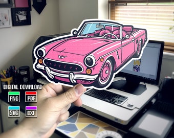 Barbi Car clipart Bundle Logo pink convertible svg Clipart Digital Download Sublimation Cricut Cut File Dxf