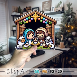 Szopka Bożonarodzeniowa Clipart Boże Narodzenie okres świąteczny sztuka dekoracja żłób scena Maryja Józef Dzieciątko Jezus Gwiazda Bożego Narodzenia Szopka dla dzieci