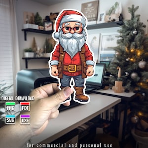 Ręcznie robiony obrazek SVG Świętego Mikołaja, clipart CHRISTMAS, pliki SVG Bożego Narodzenia dla Cricut, pliki SVG do cięcia Bożego Narodzenia, wektor Świętego Mikołaja