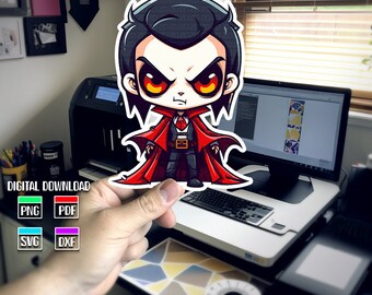 不気味な漫画の吸血鬼のクリップアート：ハロウィーンのデジタルダウンロード
