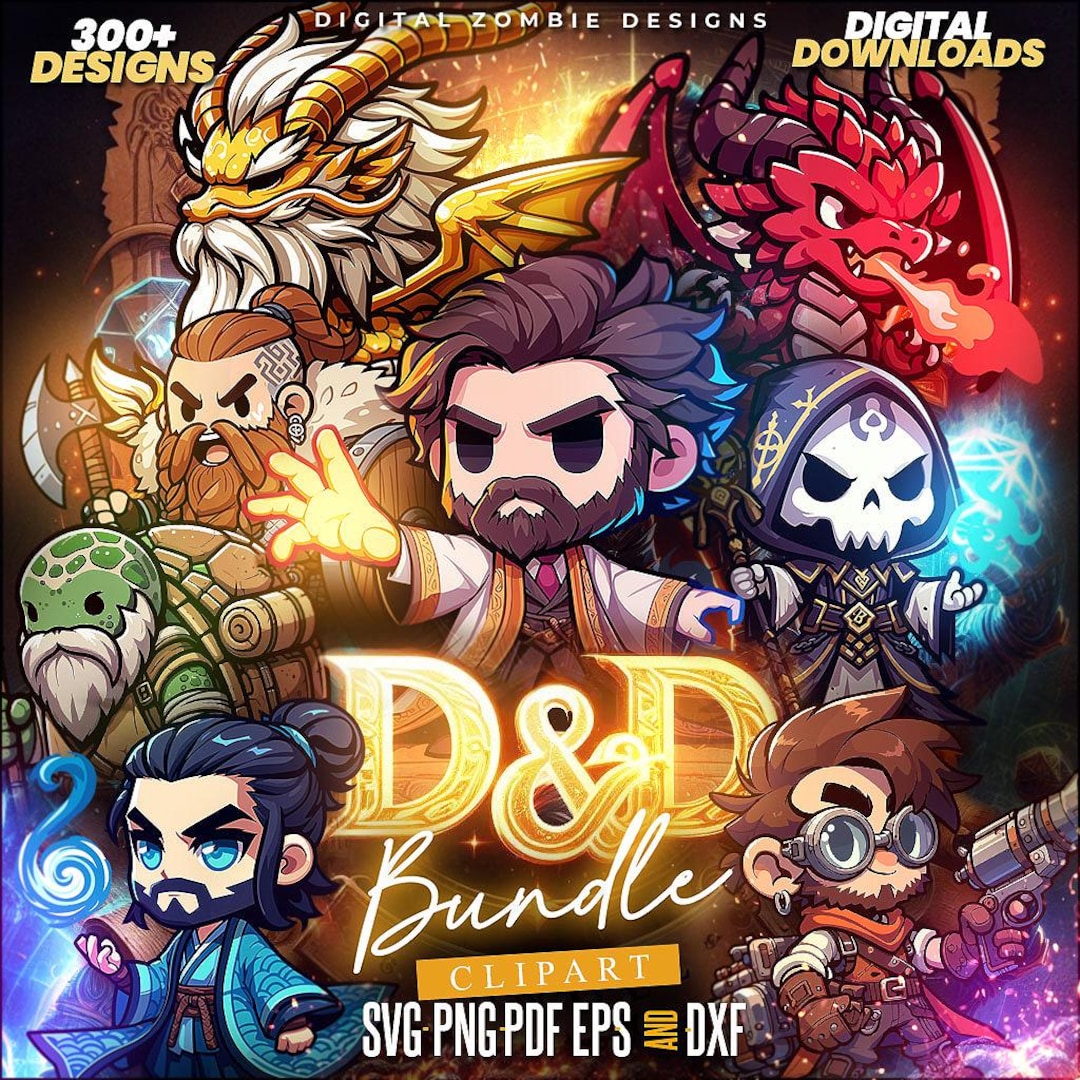 Dnd Character Bundle, Dnd Races and Classes, Dnd PNG Files, Dungeon ...