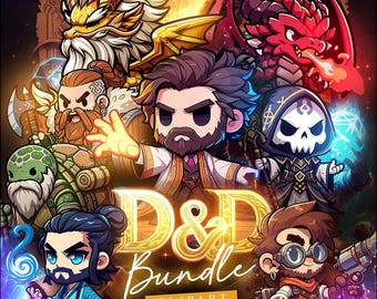 Paquete de imágenes prediseñadas de personajes de D&D, clases y razas (png, svg, pdf, eps, dxf)