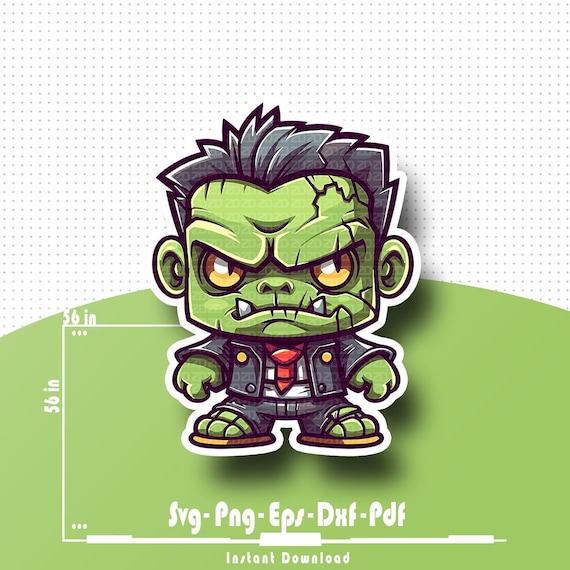 Frankenstein Halloween Clip Art: Spooky Monster Design (Digital Download)