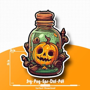 Halloween Potion Bottle SVG: Witchy Pumpkin Spice Decal (Digital Download)