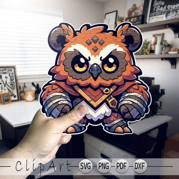 Dnd Owlbear svg clipart, dungeon and dragons character virtual token, digital D&D Character, Kid Friendly DandD creature