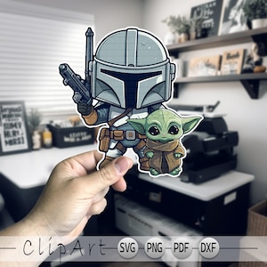 The Mandalorian svg, Chibi Mandalorian pack  Download, Digital Download, Digital Art, Downloadable clip Art, PNG