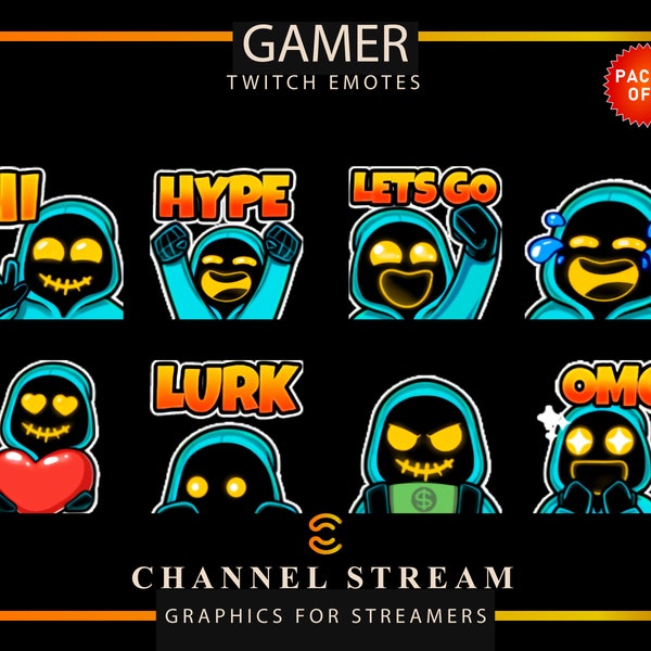 Twitch Neon Mask Emotes, Sub Emotes, Discord Emotes, Twitch Emotes, Twitch Gamer Emote, Twitch Graphics