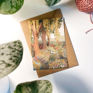 Schaukel unter Bäumen Grußkarte – Idylle, Perfekt für persönliche Botschaften und Geschenke!