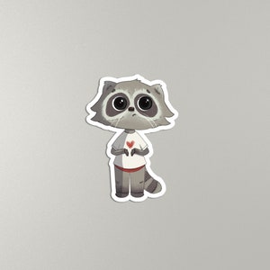 Süßer Waschbär Sticker, perfekt für Laptops, Tagebücher, Kinderzimmer-Dekoration, Scrapbooking-Zubehör, Geschenkidee uvm.