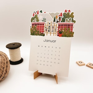 kleine Gartenträume Tischkalender 2025, Handgefertigt, Dekorativ & Praktisch, Jeder Monat Einzigartig