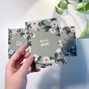 Florale Karte zum Muttertag: Beste Mami, Grüße & Liebe