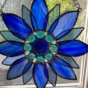 Colorful pinwheels in various colors and types of glass.