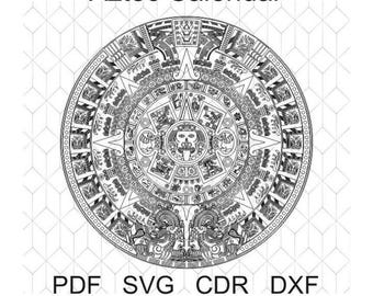 Aztec Calendar SVG File | Mexican Laser Engraving Design (digital ...