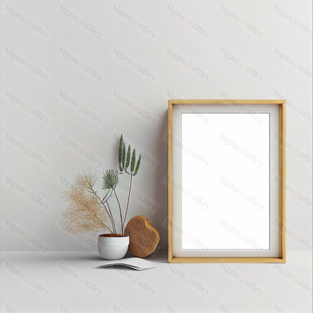 Wood Frame Mockup Modern Digital Mockup Minimalist Wood Framed Art